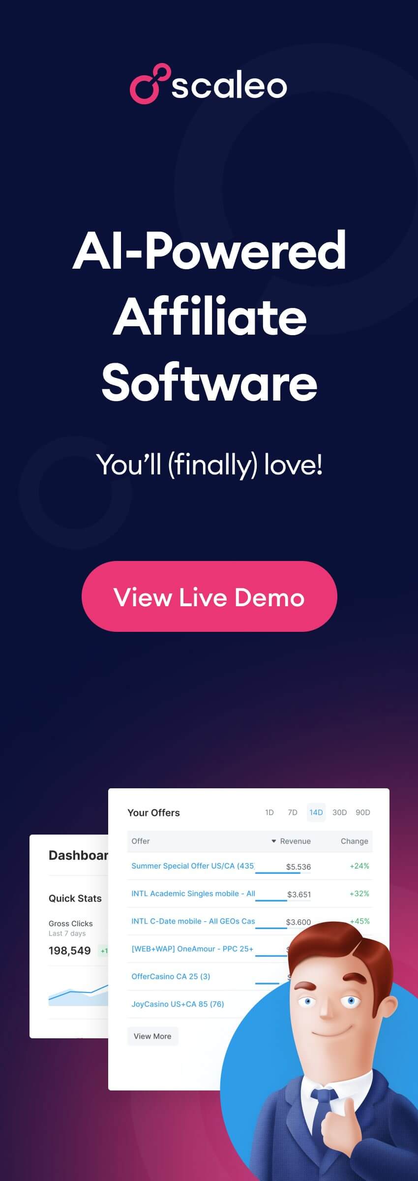 AI tool for affiliate marketing - software by Scaleo