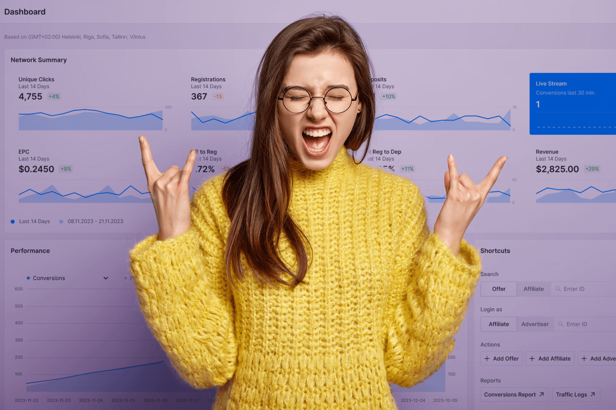 Affiliate Management 101: How to Manage Partners and Affiliate Programs Like a Pro? - affiliate management scaleo dashboard screensho rock on