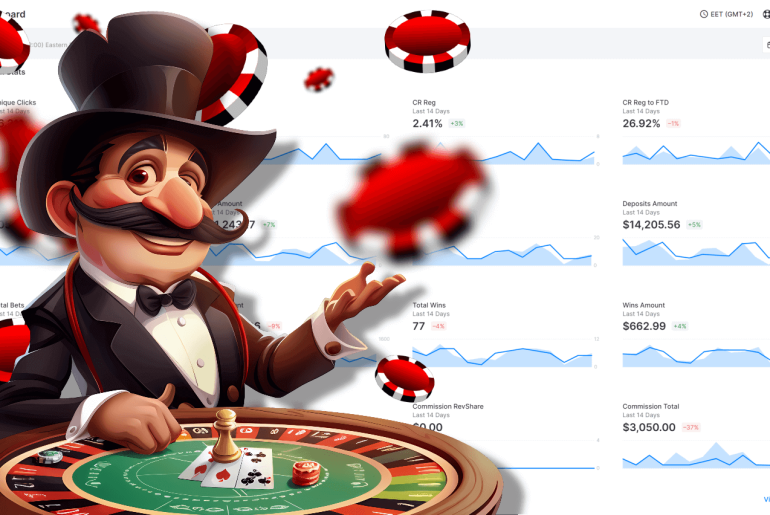 scaleo casino affiliate software dashboard screenshot chips