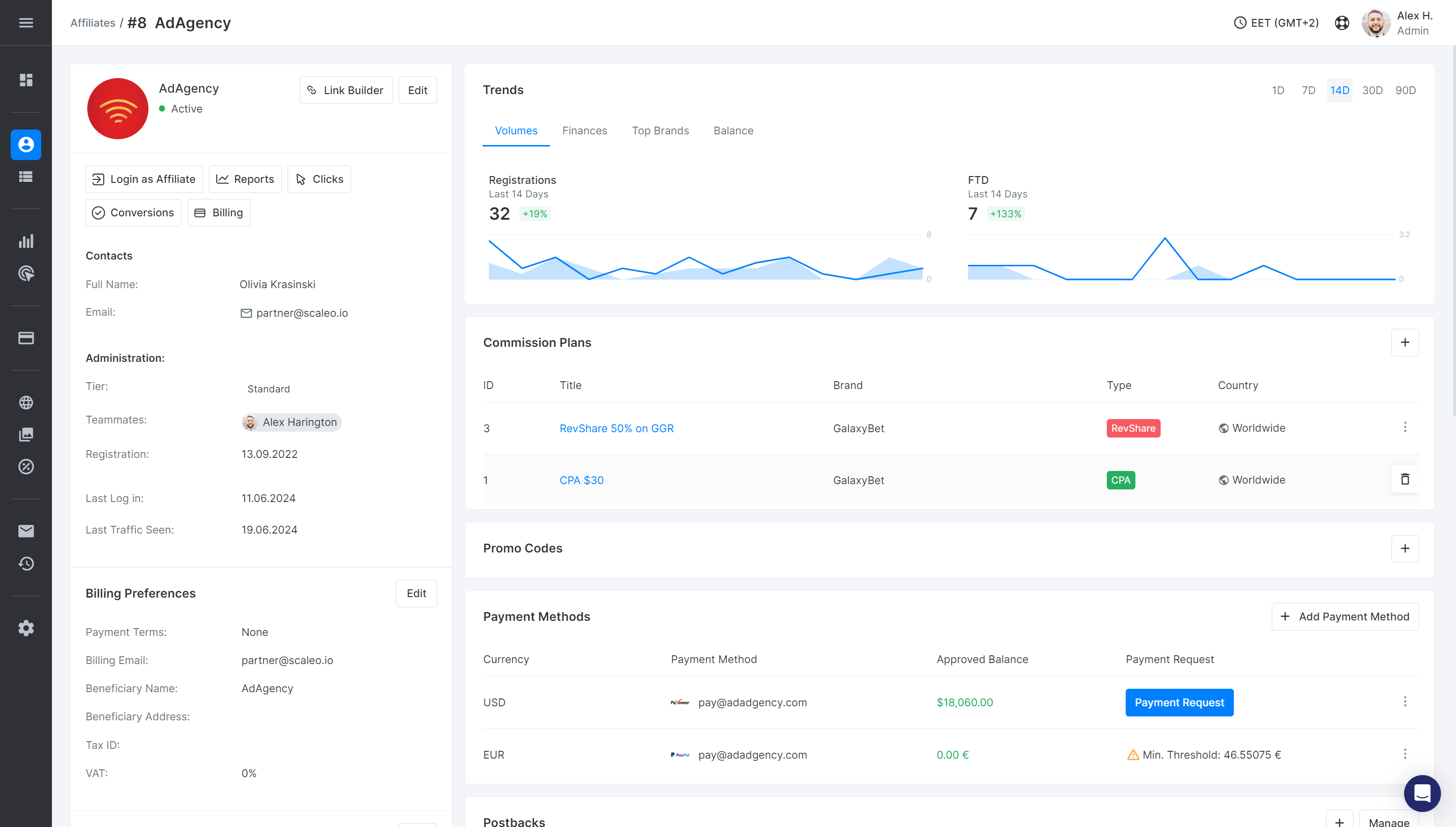 10 Best Affiliate Tracking Software for Online Gambling & Casinos in 2025 - affiliate tracking software for online gambling scaleo casino operator affiliate software dashboard single user
