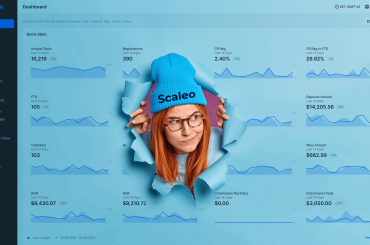 Scaleo dashboard with logo - igaming affiliate software