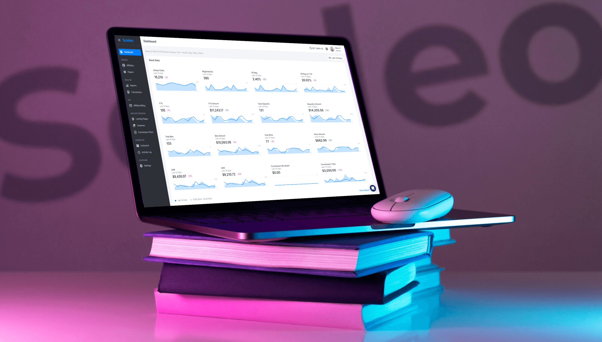 Scaleo laptop dashboard