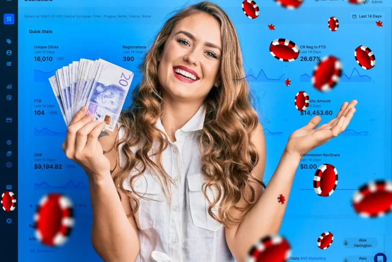 scaleo money woman casino chips dashboard