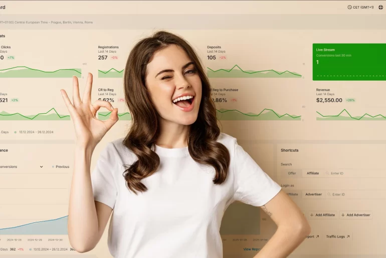 scaleo igaming affiliate software dashboard