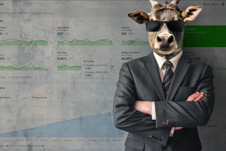 scaleo software dashboard cow businessman