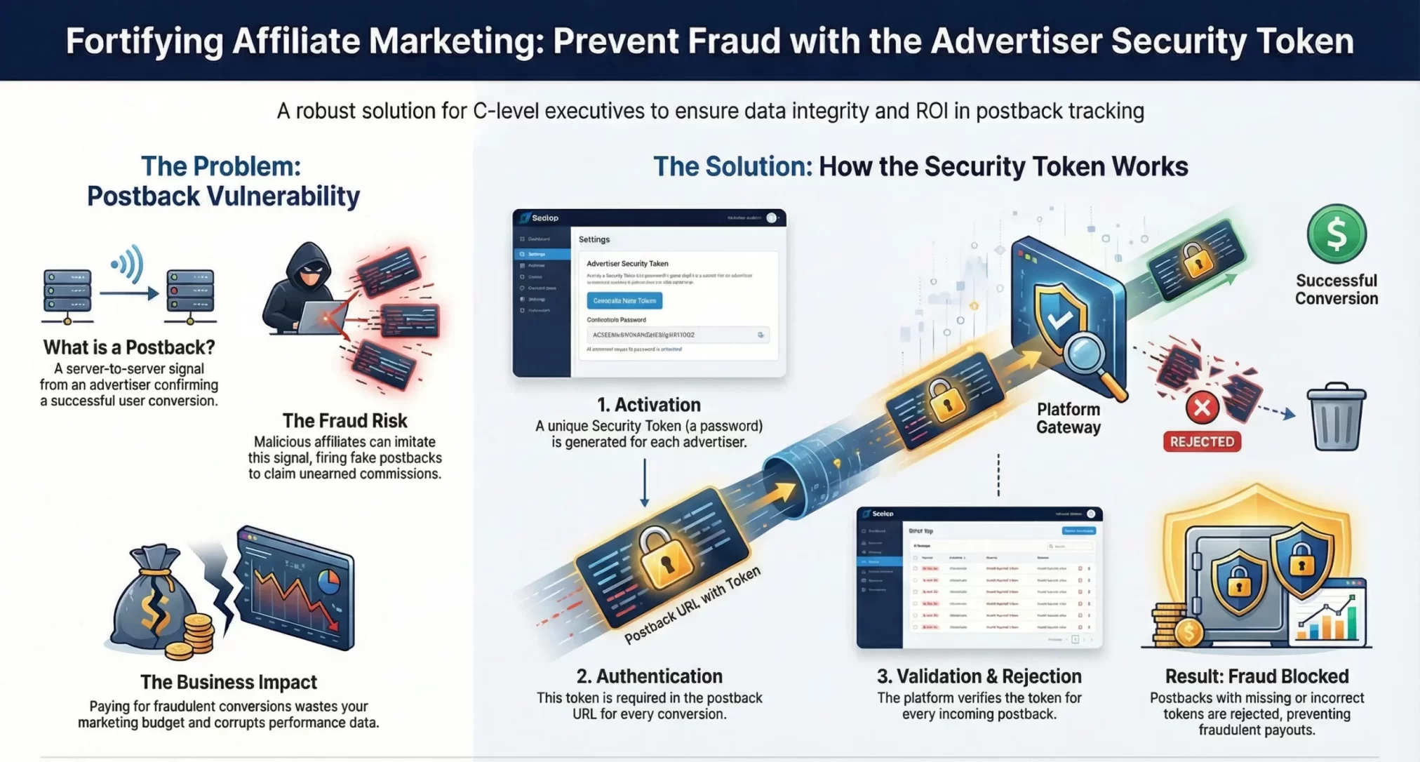 Risk Mitigation in Affiliate Marketing: How to Use the Advertiser Security Token to Prevent Fraud? - Prevent Affiliate Fraud with Security Tokens